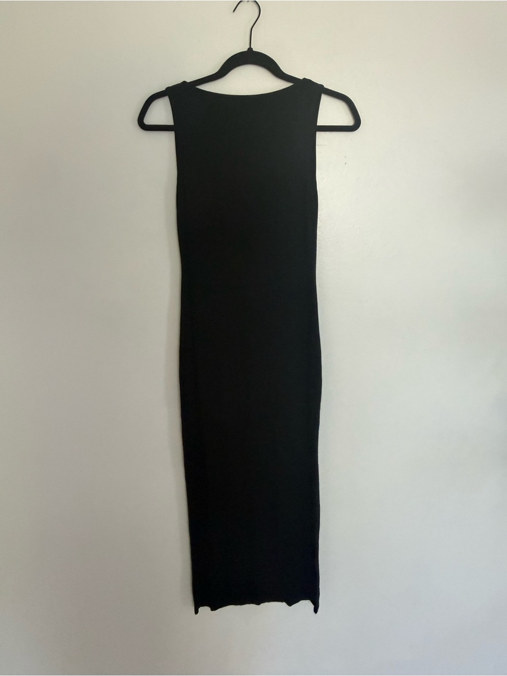 Bumpsuit Dress Boatneck Ribbed Sculpting Midi in Black - Picture 6 of 10